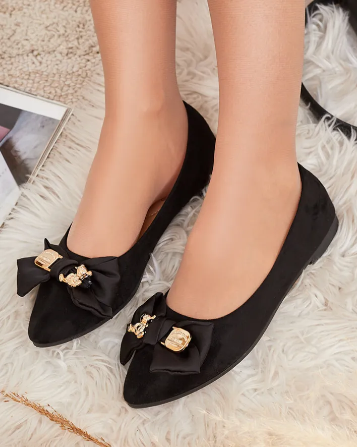 Buty Na Wielkie Wyjście|Baleriny Klasyczne^Royalfashion Baleriny damskie w szpic z kokardką Retripo czarny