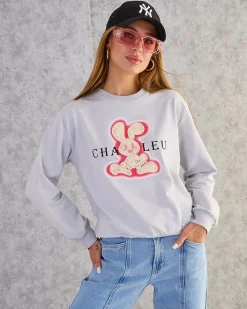 Bluzy^Royalfashion Bawełniana cienka bluza damska z printem gołębi szary