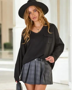 Bluzy^Royalfashion Bawełniana cienka bluza damska czarny