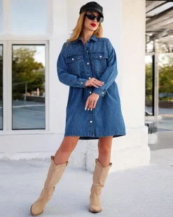 Sukienki Letnie|Sukienki Krótkie^Royalfashion Bawełniana damska sukienka mini a'la jeansowa Ecru