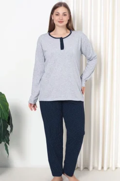 Piżamy^Royalfashion Bawełniana damska 2-częściowa piżama PLUS SIZE