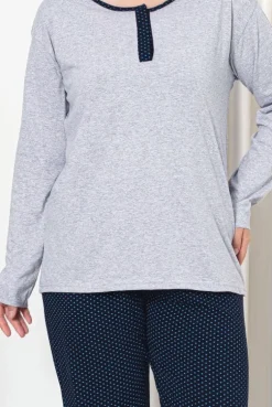 Piżamy^Royalfashion Bawełniana damska 2-częściowa piżama PLUS SIZE