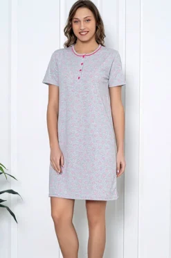 Piżamy^Royalfashion Bawełniana nocna koszula damska w serca