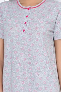 Piżamy^Royalfashion Bawełniana nocna koszula damska w serca