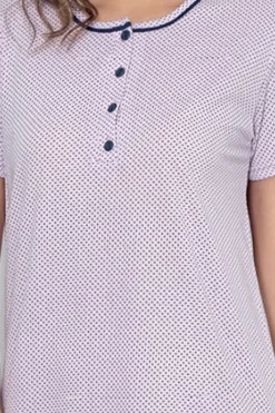 Piżamy^Royalfashion Bawełniana nocna koszula damska w kropki Fioletowy