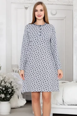 Piżamy^Royalfashion Bawełniana nocna koszula damska w serduszka