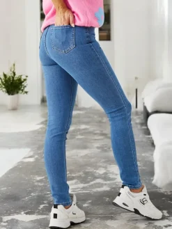 Jeansy^Royalfashion Bawełniane jeansy damskie zwężane