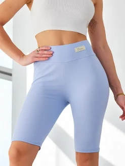 Spodenki 3/4|Krótkie Spodenki^Royalfashion Bawełniane legginsy kolarki damskie Jasnoniebieski