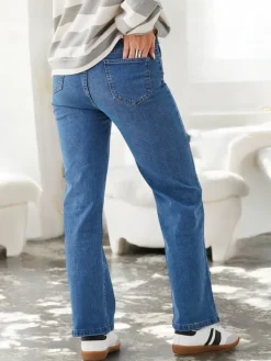 Jeansy^Royalfashion Bawełniane proste jeansy damskie