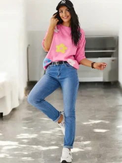 Jeansy^Royalfashion Bawełniane proste jeansy damskie