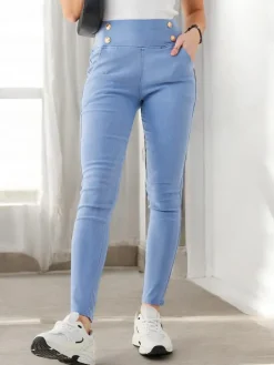 Legginsy / Tregginsy^Royalfashion Bawełniane spodnie typu tregginsy damskie Ecru