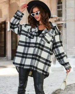 Kurtki / Marynarki / Płaszcze^Royalfashion Bawełniany damski płaszcz typu koszula biały