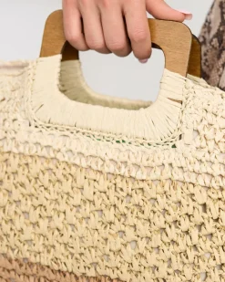 Wiklinowe I Słomiane^Royalfashion Beżowa słomiana duża torebka damska jasny brązowy