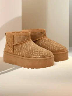 Śniegowce|Botki Z Grubym Ociepleniem^Royalfashion Beżowe buty a'la śniegowce damskie Corob
