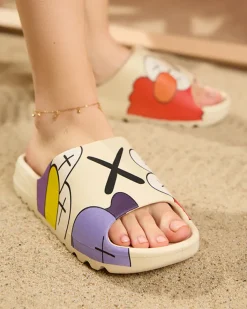 Klapki Basenowe|Klapki Płaskie^Royalfashion Beżowe damskie klapki Elmino beżowy