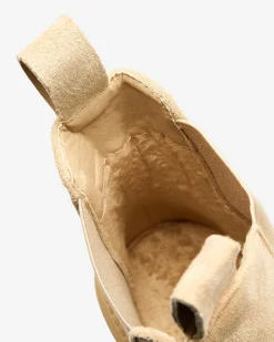 Botki Z Delikatnym Ociepleniem|Botki Na Płaskim Obcasie^Royalfashion Beżowe damskie botki z ozdobnym paskiem Loffdo beżowy