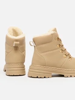 Trapery|Botki Z Delikatnym Ociepleniem^Royalfashion Beżowe trapery damskie Develier beżowy