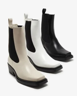 Botki Z Delikatnym Ociepleniem|Botki Na Słupku^Royalfashion Beżowe wsuwane damskie wysokie botki Darran beżowy