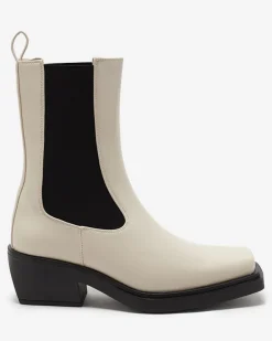 Botki Z Delikatnym Ociepleniem|Botki Na Słupku^Royalfashion Beżowe wsuwane damskie wysokie botki Darran beżowy