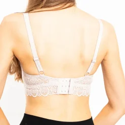 Codzienne^Royalfashion damski biustonosz z paskami beżowy