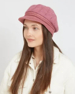 Czapki I Kapelusze^Royalfashion Beret damski z daszkiem różowy