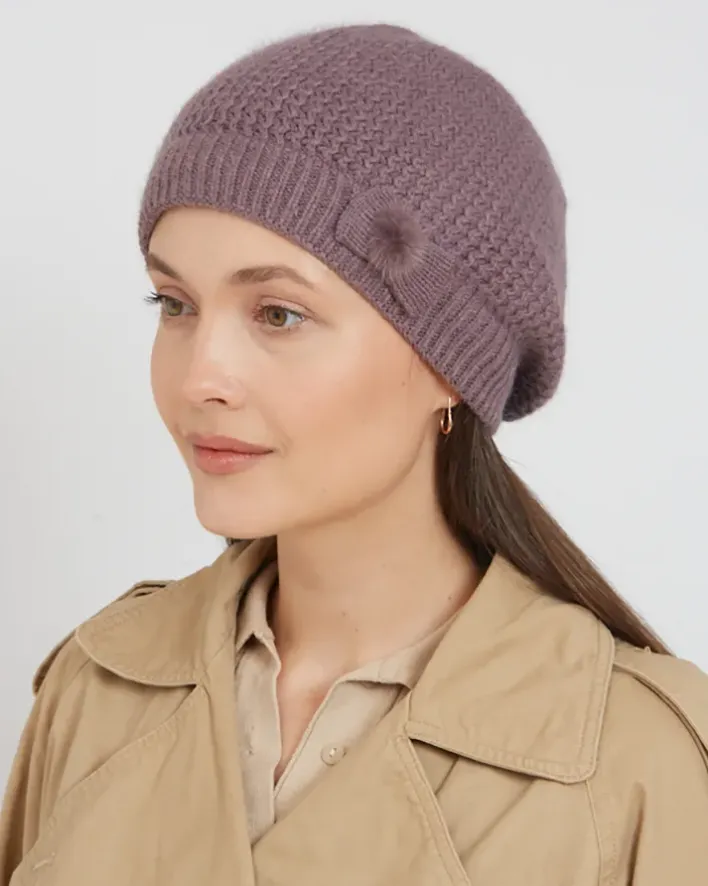 Czapki I Kapelusze^Royalfashion Beret damski fioletowy