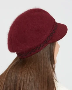 Czapki I Kapelusze^Royalfashion Beret damski z daszkiem czerwony