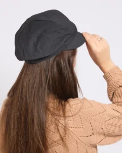 Czapki I Kapelusze^Royalfashion Beret damski z kokardką Ciemnoszary