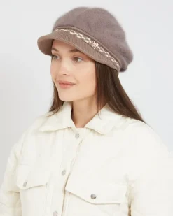 Czapki I Kapelusze^Royalfashion Beret damski z daszkiem jasny brązowy