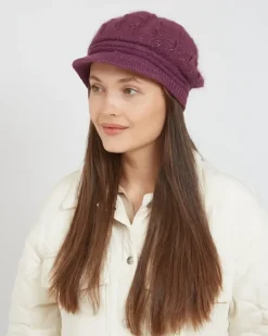 Czapki I Kapelusze^Royalfashion Beret damski z daszkiem fioletowy