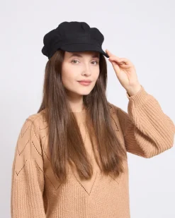 Czapki I Kapelusze^Royalfashion Beret damski z daszkiem czarny