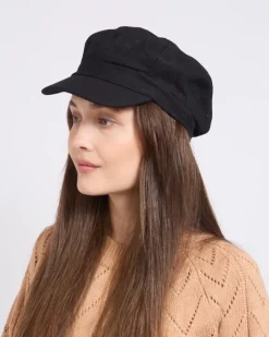 Czapki I Kapelusze^Royalfashion Beret damski z daszkiem czarny