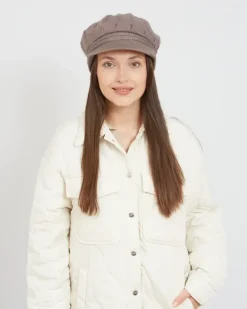 Czapki I Kapelusze^Royalfashion Beret damski z daszkiem brązowy