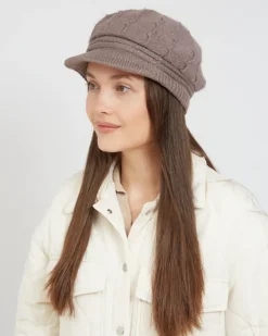 Czapki I Kapelusze^Royalfashion Beret damski z daszkiem brązowy