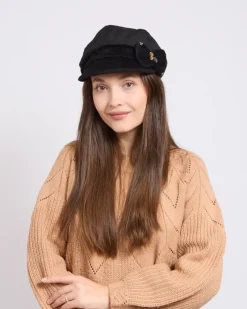 Czapki I Kapelusze^Royalfashion Beret damski z kokardką czarny