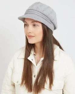 Czapki I Kapelusze^Royalfashion Beret damski z daszkiem Jasny szary