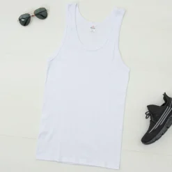 Bluzki^Royalfashion Biała męska koszulka bez rękawów biały