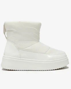 Śniegowce|Botki Z Grubym Ociepleniem^Royalfashion Białe wsuwane śniegowce damskie Maderta biały