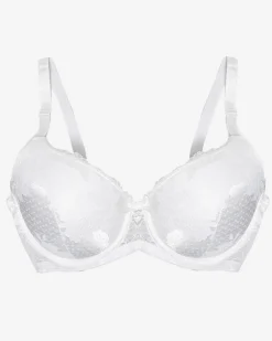 Codzienne^Royalfashion biustonosz z ozdobną koronką biały