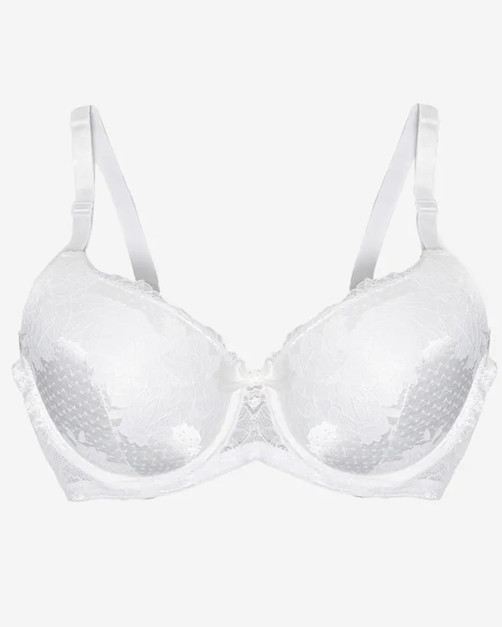 Codzienne^Royalfashion biustonosz z ozdobną koronką biały