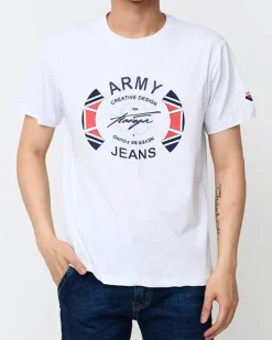 Bluzki^Royalfashion męski t-shirt z nadrukiem biały