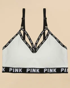 Sportowe^Royalfashion sportowy stanik damski z napisami biały