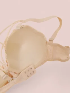 Codzienne^Royalfashion Biustonosz damski usztywniany z koronką beżowy
