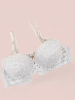 Codzienne^Royalfashion Biustonosz damski usztywniany z koronką biały