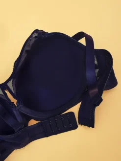 Codzienne^Royalfashion Biustonosz damski usztywniany z koronką Granatowy