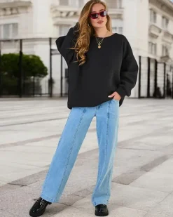 Bluzy^Royalfashion Bluza damska oversize czarny