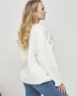 Bluzy^Royalfashion Bluza damska z napisem w kolorze m biały