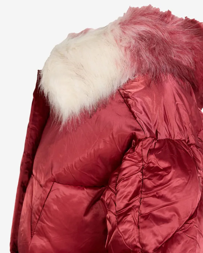 Kurtki / Marynarki / Płaszcze^Royalfashion Bordowa damska kurtka zimowa z syntetycznym ociepleniem Bordowy