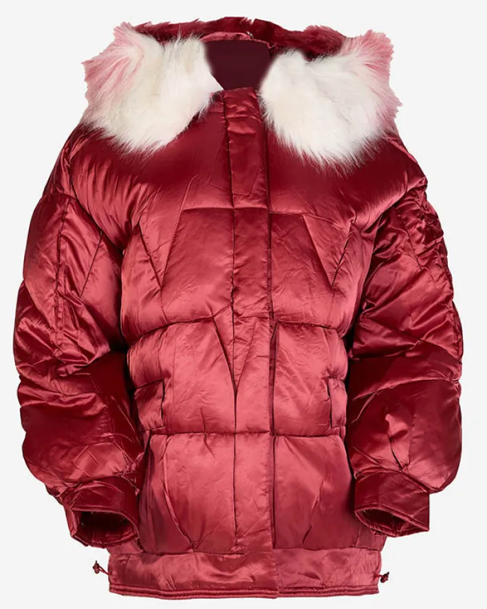 Kurtki / Marynarki / Płaszcze^Royalfashion Bordowa damska kurtka zimowa z syntetycznym ociepleniem Bordowy