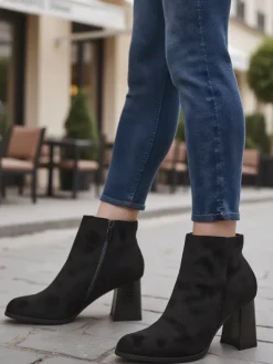 Botki Na Słupku|Nowość^Royalfashion Botki damskie Fiolon